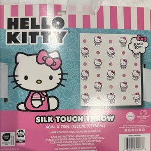 Hello Kitty Pink and White Plush Throw Blanket Soft!